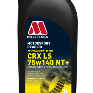 Millers Oils CRX 75w90 NT+ Competition fully synthetic transmission oil.